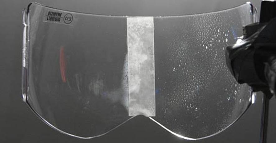 Anti-fog hard coating applied to a visor